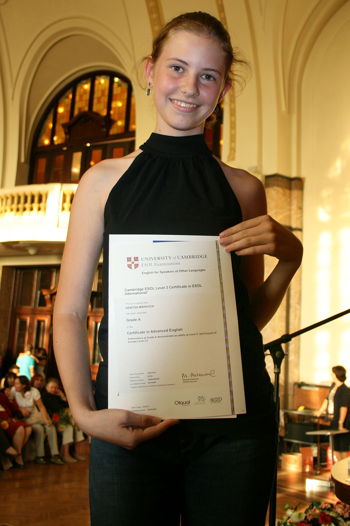 Церемония по връчване сертификатите Cambridge - 22.09.2010 г.