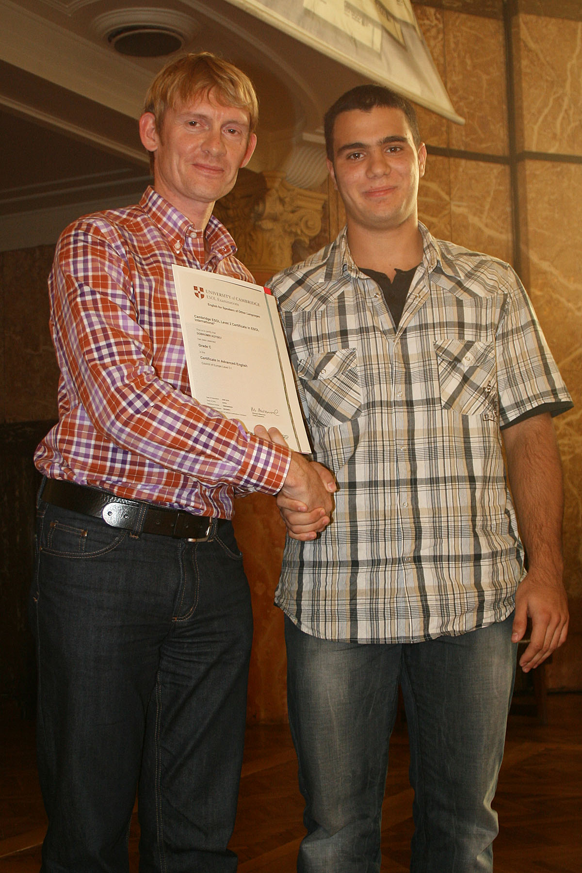 Церемония по връчване сертификатите Cambridge - 22.09.2010 г.